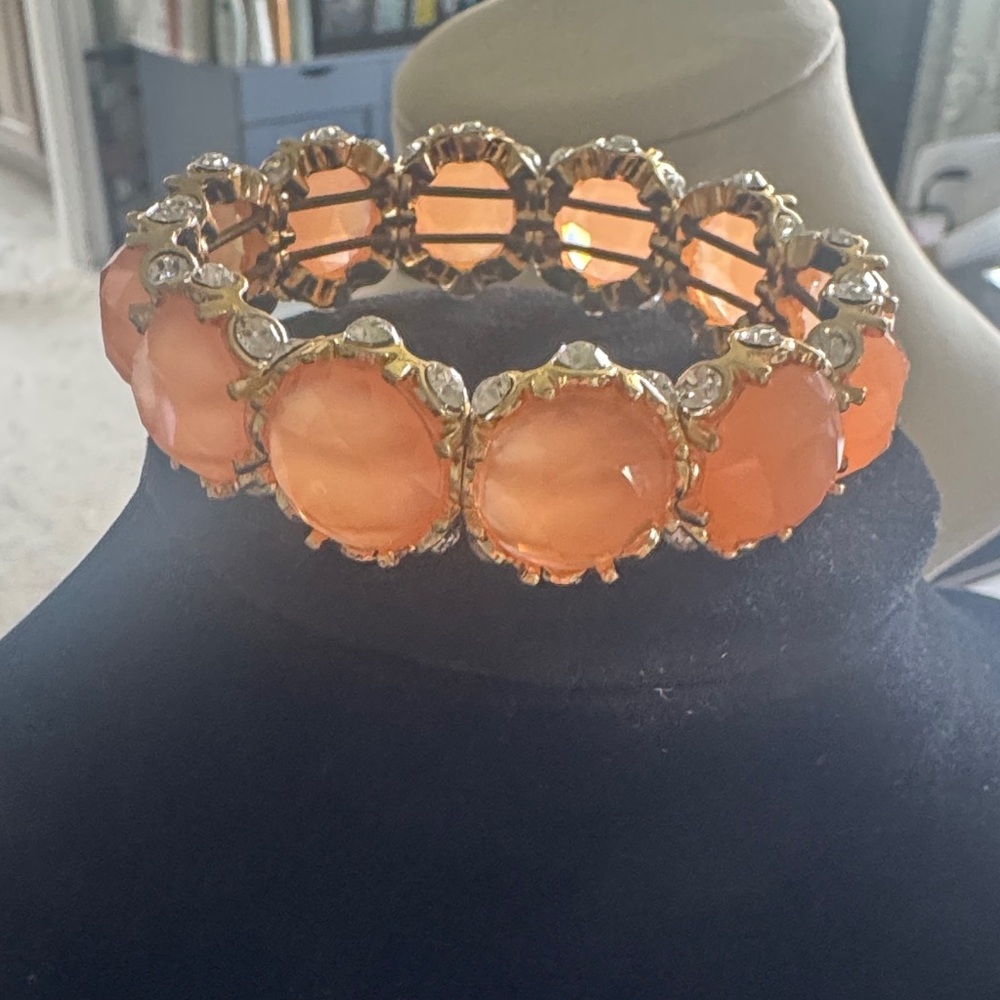 Elegant Orange Gemstone Bracelet